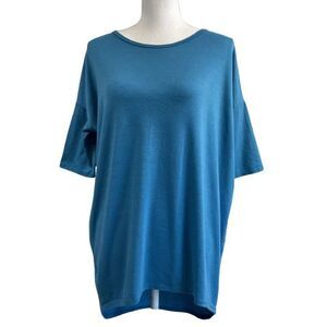 LuLaRoe Irma Tee - Women's XXS - Solid Turquoise - Hi-Low Style